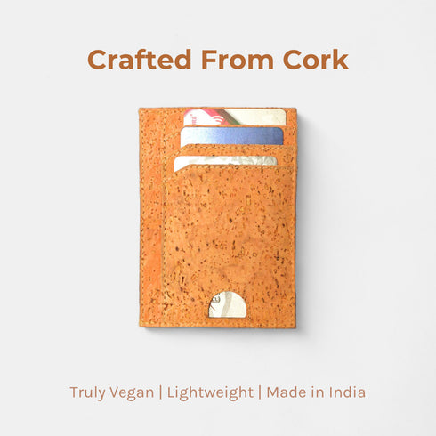 Cork Wallet made of Portugal Bread Vein Cork - Unique Slim Wallet & Card Case for Men and Women - Tan